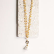 Load image into Gallery viewer, Aqua Chalcedony Pearl Convertible Necklace