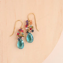 Load image into Gallery viewer, Neon Blue Quartz Bala Earrings