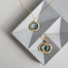 Load image into Gallery viewer, London Blue Quartz Mini Halo Earrings