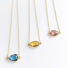 Load image into Gallery viewer, London Blue, Citrine and Garnet Minimalist Necklaces