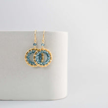 Load image into Gallery viewer, London Blue Quartz Halo Jewelry Set