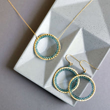Load image into Gallery viewer, London Blue Quartz Halo Necklace