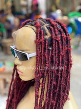 Load image into Gallery viewer, Destress Faux Locs - Wine Color Fire Red Ombré - Rosemary