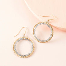 Load image into Gallery viewer, Labradorite Halo Earrings