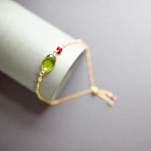 Load image into Gallery viewer, Bracelet Set: Peridot Quartz &amp; Red Jade
