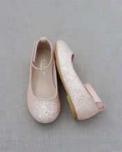 Load image into Gallery viewer, Rock Glitter Ballet Flats with Velcro Ankle Strap