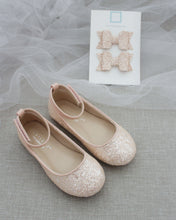 Load image into Gallery viewer, Rock Glitter Ballet Flats with Velcro Ankle Strap