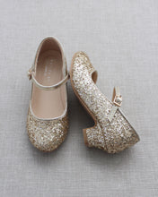 Load image into Gallery viewer, Rock Glitter Mary Jane with Glitter Heels for Girls
