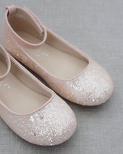 Load image into Gallery viewer, Rock Glitter Ballet Flats with Velcro Ankle Strap