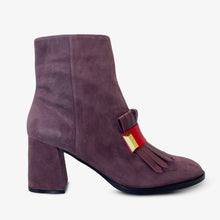Load image into Gallery viewer, The Luksor Rose Suede Leather Block Heel Women Boot
