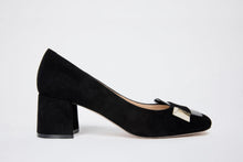 Load image into Gallery viewer, The Olney Black Suede Leather Block Heel Pump Women Shoe