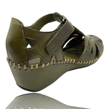 Load image into Gallery viewer, The Tonmawr Green Leather Sandal Final Sale!