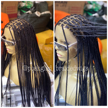 Load image into Gallery viewer, Knotless Braid Wig, Swiss Full Lace, Color 1, Glueless, Small Knots - Patsy