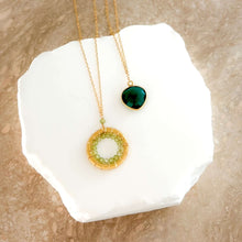 Load image into Gallery viewer, Peridot Halo Mini Gold Pendant