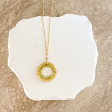 Load image into Gallery viewer, Peridot Halo Mini Gold Pendant