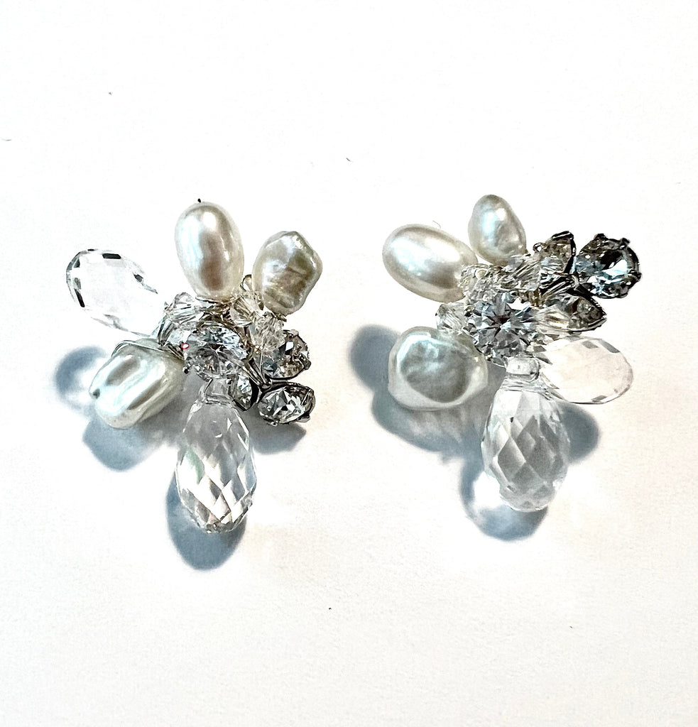Turquoise Swarovski Flower earrings