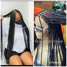 Load image into Gallery viewer, Knotless Braid Wig, Swiss Full Lace, Color 1, Glueless, Small Knots - Patsy