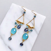 Load image into Gallery viewer, Blue Chandie Earrings
