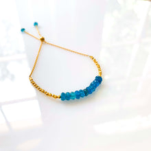 Load image into Gallery viewer, Neon Apatite Adjustable Stacking Bracelet