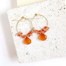 Load image into Gallery viewer, Dark Orange Chalcedony Swing Earrings