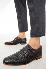 Load image into Gallery viewer, The Turan Black Woven Double Monk Strap Dress Men Shoe