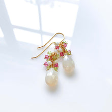 Load image into Gallery viewer, White Chalcedony Pastel Gemstone Earrings
