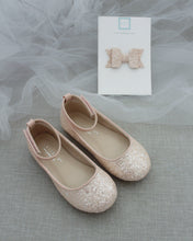 Load image into Gallery viewer, Rock Glitter Ballet Flats with Velcro Ankle Strap