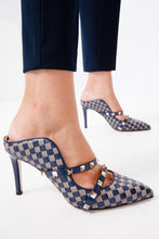 Load image into Gallery viewer, The Dosso Navy Blue Handwoven Pointy Toe Leather Women Sandal