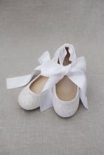 Load image into Gallery viewer, Rock Glitter Ballet Flats With Satin Ankle Strap
