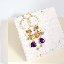Load image into Gallery viewer, Amethyst &amp; Citrine Ammil Earrings