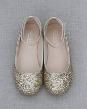 Load image into Gallery viewer, Rock Glitter Ballet Flats with Velcro Ankle Strap