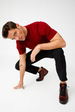 Load image into Gallery viewer, The Houston Leather Burgundy Lace-Up Casual Men Boot with a Zipper
