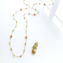 Load image into Gallery viewer, Long Peridot &amp; Green Amethyst Beaded Chain