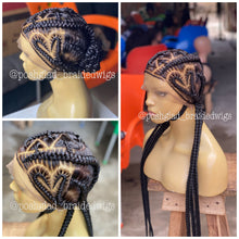 Load image into Gallery viewer, Feedin Braid Wig With Heart, Human Hair Full Lace, Black Color, Glueless - Farrah