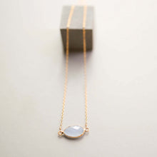 Load image into Gallery viewer, Blue Chalcedony Gold Minimalist Necklace