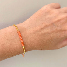 Load image into Gallery viewer, Pink Coral Adjustable Stacking Bracelet