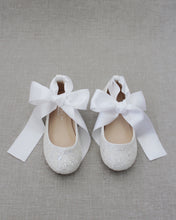 Load image into Gallery viewer, Rock Glitter Ballet Flats With Satin Ankle Strap