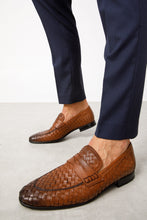 Load image into Gallery viewer, The Grand Woven Leather Tan Men Shoe Penny Loafer