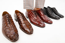 Load image into Gallery viewer, The Randor Burgundy Crocodile Leather Oxford Men Shoe