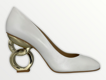 Load image into Gallery viewer, The Belem White Leather Pump Final Sale!