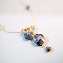 Load image into Gallery viewer, Labradorite Bezel Necklace