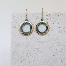 Load image into Gallery viewer, Labradorite Mini Halo Earrings