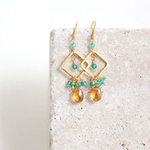 Load image into Gallery viewer, The Pixy Earring - Citrine &amp; Green Onyx