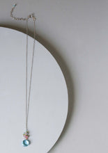 Load image into Gallery viewer, Aquamarine Quartz Silver Raindrop Cluster Necklace