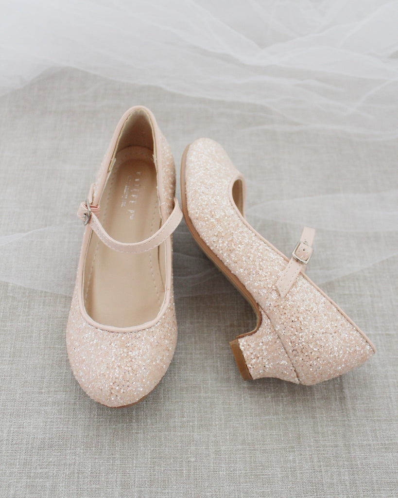 Rock Glitter Mary Jane with Glitter Heels for Girls