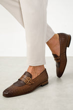 Load image into Gallery viewer, The Vatra Tan Woven Double Monk Strap Men Shoe