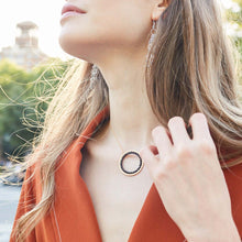 Load image into Gallery viewer, Black Spinel Halo Necklace