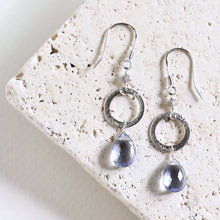 Load image into Gallery viewer, Tanzanite Quartz Gold Drop Earrings