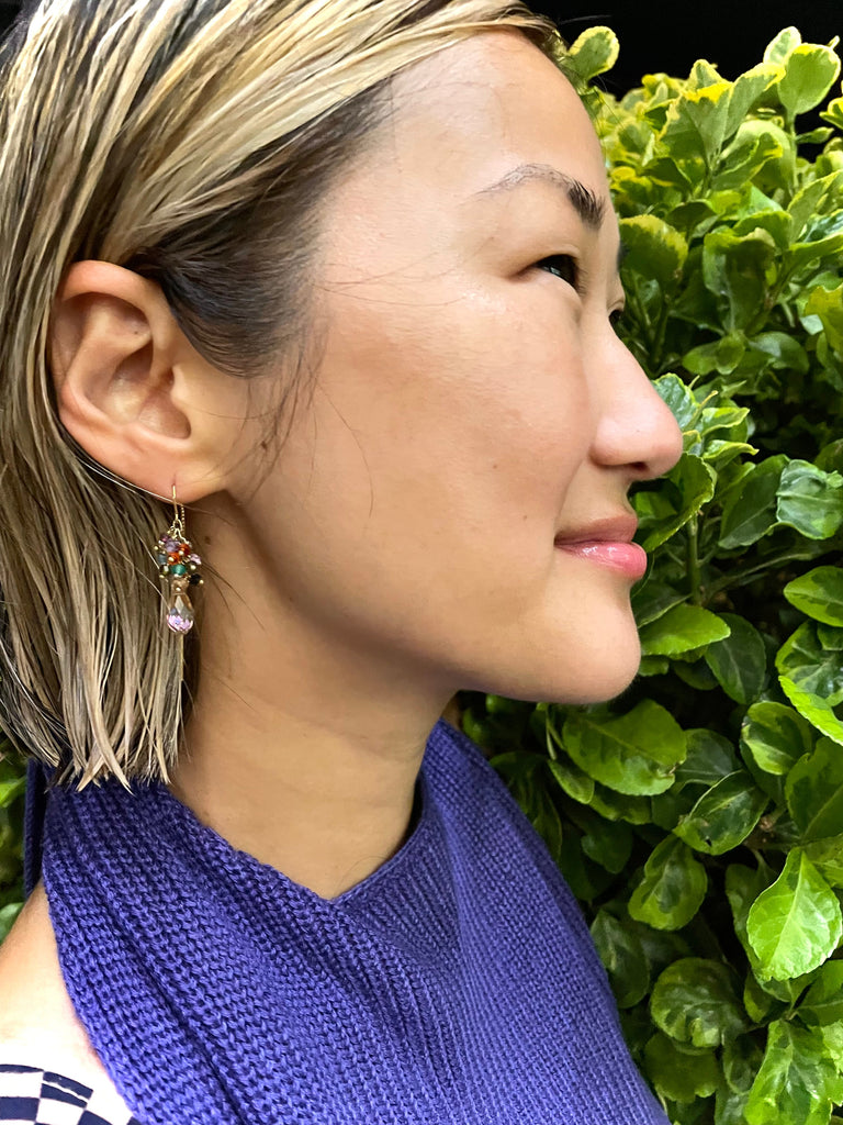 Crystal Droplet Festival Threader earrings