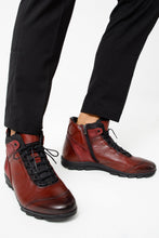 Load image into Gallery viewer, The Houston Leather Burgundy Lace-Up Casual Men Boot with a Zipper